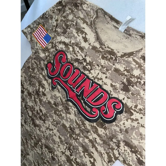 Nashville Sounds Shirt Men's Large‎ Digi Camo USA Flag Minor League Baseball - Picture 2 of 6